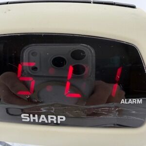 Sharp SPC085 Digital Alarm Clock Bedside Retro Red LED Light Snooze PM WORKS
